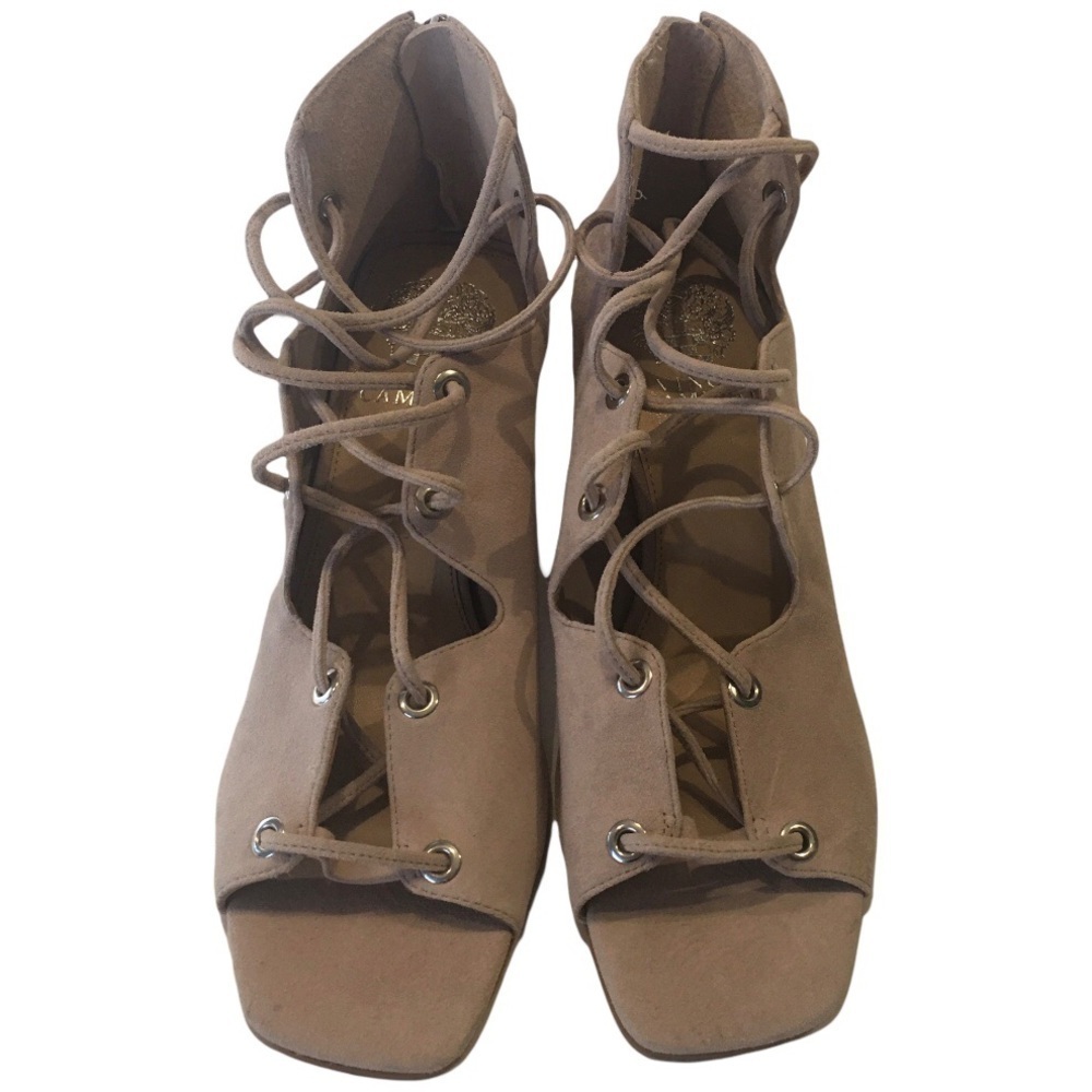 New Vince Camuto Nahara Suede Strappy Lace Up Women’s Heeled Sandals